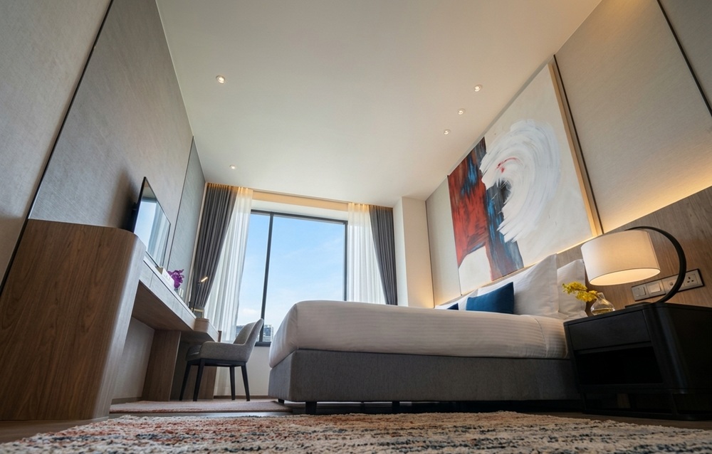Modern bedroom at Ascott Embassy Sathorn Bangkok