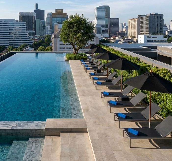 Infinity pool at Ascott Embassy Sathorn Bangkok