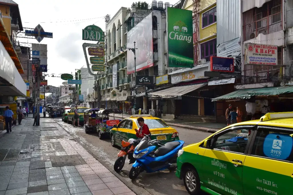 Khao San Road in Banglamphu Bangkok