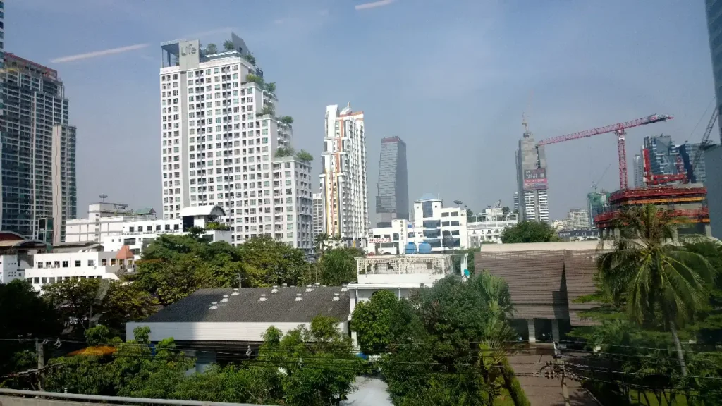 Silom and Bang Rak skyline in Bangkok